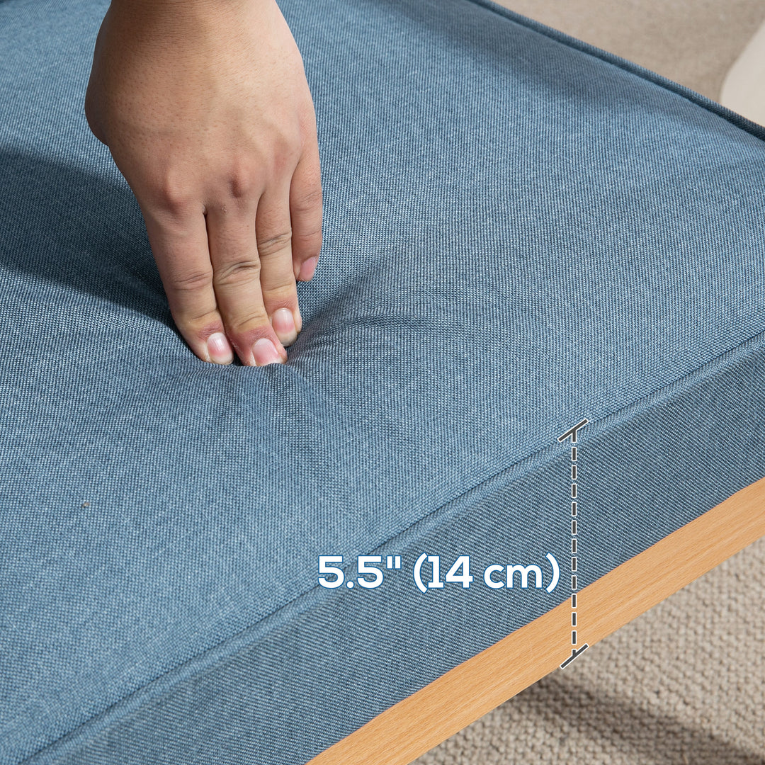 HOMCOM Mid-Century Accent Chair Modern Fabric Upholstered Tufted Back Lounge Sofa Seat - Grey