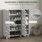HOMCOM Shoe Cabinet, 21 Pair Shoe Storage Cabinet Organizer with 5-tier Double Door Cupboard and 5-tier Open Shelves, Black