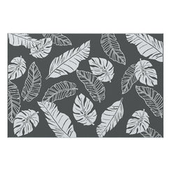 Outsunny Reversible Outdoor RV Rug, Patio Floor Mat, 6' x 9' Plastic Rug for Backyard, Deck, Beach, Camping, Grey and White