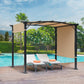 Outsunny 10' x 8' Outdoor Pergola Garden Gazebo with Two Adjustable Side Canopy Overhead Sun Shade Backyard Canopy Cover Khaki