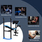 Soozier Adjustable Weight Bench with Barbell Rack and Leg Developer for Weight Lifting and Strength Training Multifunctional Workout Station for Home Gym Fitness, Black