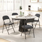HOMCOM 4 Pack Folding Chairs with Padded Seats, Velvet Portable Party Chairs with Steel Frame, Beige