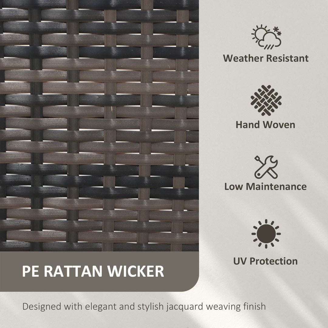 Outsunny 2 Pieces Wicker Rocking Patio Chairs, Indoor Outdoor Rocking Chair Set with Cushions and Armrests for Porch, Grey