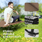 Outsunny 76" Two Person Folding Camping Cot Outdoor Portable Double Cot Wide Military Sleeping Bed w/ Carrying Bag Blue