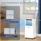 HOMCOM 10,000BTU Mobile Portable Air Conditioner with Cooling, Dehumidifier, 2 Speed Fans, 24-Hour Timer for Bedroom, White