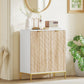 HOMCOM Shoe Storage Cabinet for 15 Pairs, Freestanding Shoe Cabinet with Doors and Adjustable Shelves for Hallway, Oak