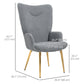 HOMCOM Modern Accent Armchair, Sherpa Boucle Lounge Chair with Metal Legs for Living Room, Bedroom, Grey