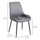 HOMCOM Upholstered Kitchen Chairs, Modern Dining Chairs Set of 2 with Diamond Tufting and Steel Legs for Dining Room, Black