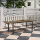 Outsunny 63"-94.5" Extendable Patio Dining Table for 6-8 Person, Outdoor Dining Table with Aluminium Edging, Steel Frame, Brown
