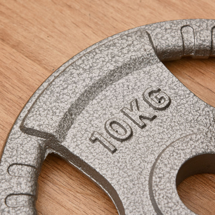 Soozier 6 PCS Weight Plates Grip Plate Sets for Strength and Weightlifting Training, Barbell Weight Set for Home, 77 Lbs Total