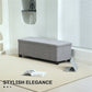 HOMCOM 44 Inches Ottoman with Storage, Lid, Legs, Corduroy End of Bed Bench for Living Room, Bedroom, Entryway, Light Grey