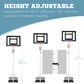 Soozier Adjustable Basketball Hoop and Basketball Stand w/ Sturdy Backboard and Weighted Base, Portable on Wheels
