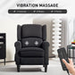 HOMCOM Push Back Recliner Chair, Vibration Massage Recliner for Living Room with Extendable Footrest, Remote, Pocket, Black