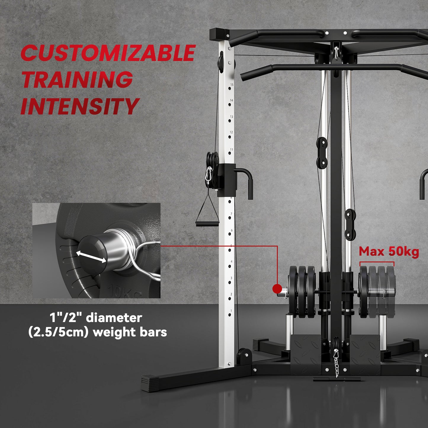 Soozier Multi-Exercise Home Gym Station with 99lbs Weight Stack, for Full Body Workout