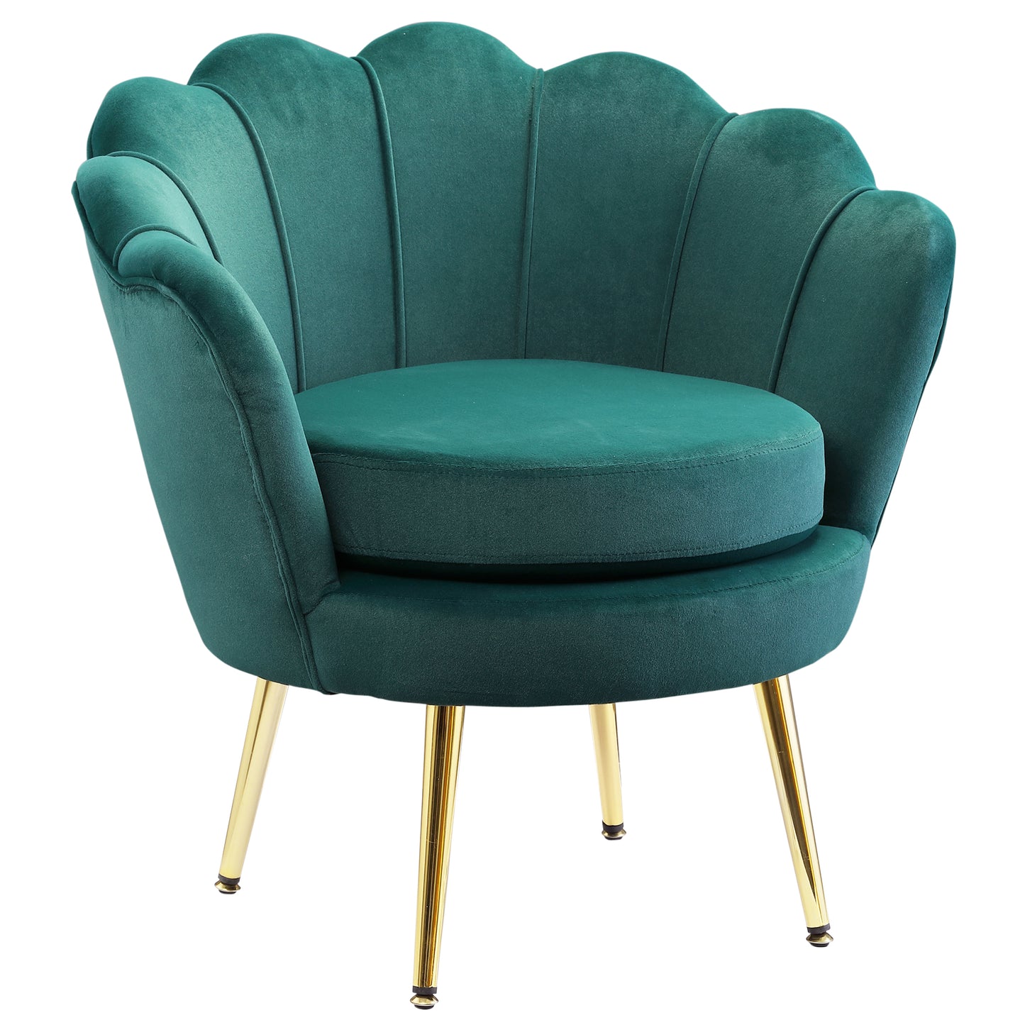 HOMCOM Modern Accent Chair, Velvet-Touch Fabric Leisure Club Chair with Gold Metal Legs for Bedroom, Blue