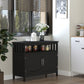 HOMCOM Wooden Console Table with Open Shelf and 2 layers Cabinet  Kitchen Furniture