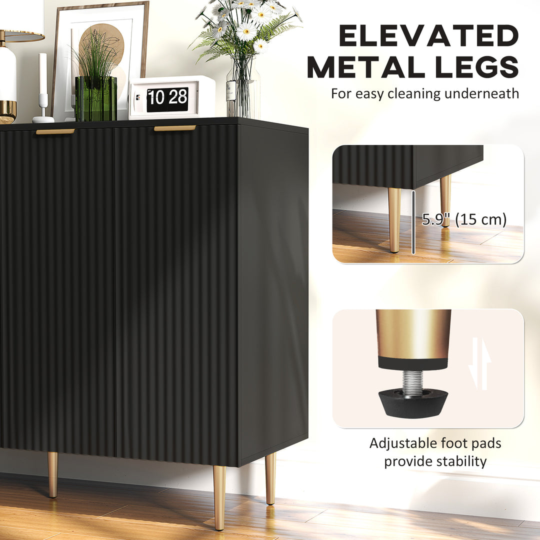 HOMCOM Modern Kitchen Storage Cabinet, Sideboard Buffet Cabinet with Adjustable Shelves for Kitchen Hallway, White