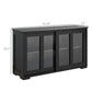HOMCOM Kitchen Sideboard, Stackable Storage Cabinet, Sliding Glass Door Console, Serving Buffet for Kitchen & Dining Room