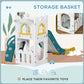Qaba 4 in 1 Toddler Slide with Basketball Hoop, Climber, Telescope, Storage Basket, for 1-3 Years Kids Indoor Use, Yellow