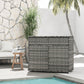 Outsunny Outdoor Storage Cabinet, Wicker 2-Door Pool Towel Storage Cabinet with Drawer, PE Rattan Pool Organizer, Grey
