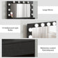 HOMCOM Vanity Table, Makeup Dressing Table with LED Lighting Mirror, Drawers, for Bedroom, Black