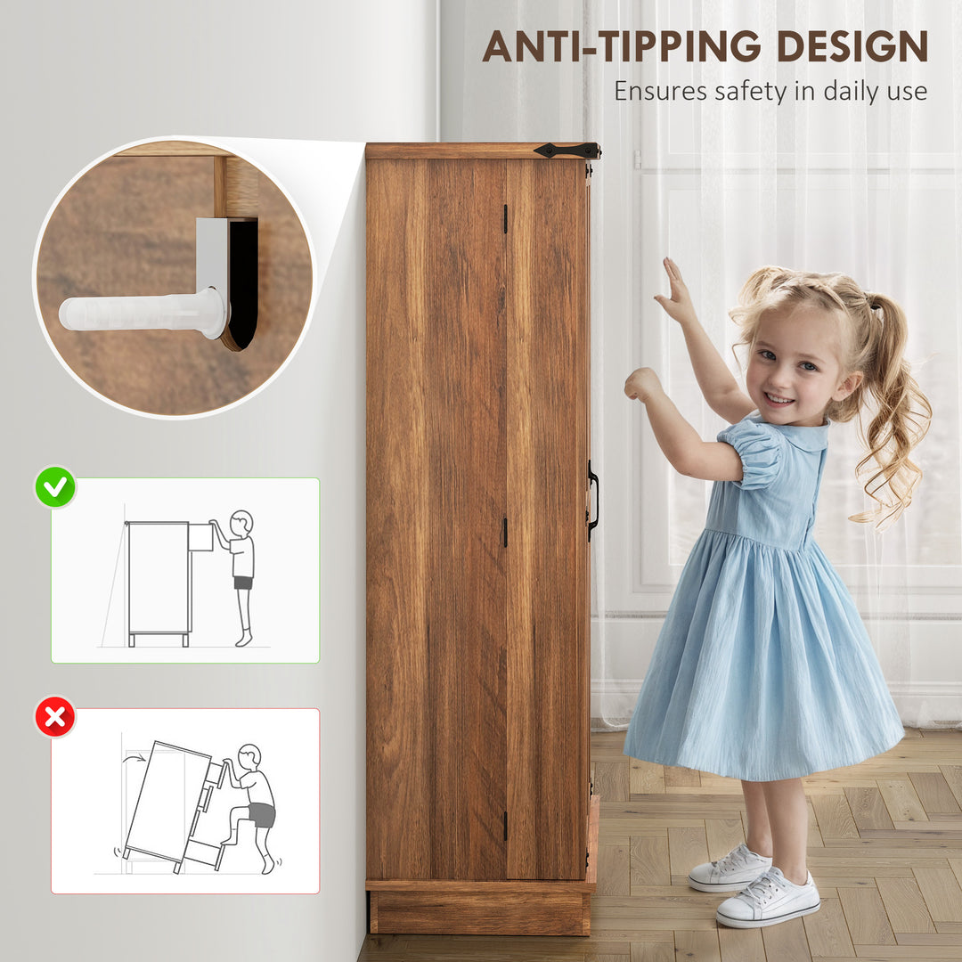 HOMCOM 47" Kitchen Pantry Storage Cabinet, Farmhouse Kitchen Pantry Cabinet with Adjustable Shelves and Door Shelves, Black