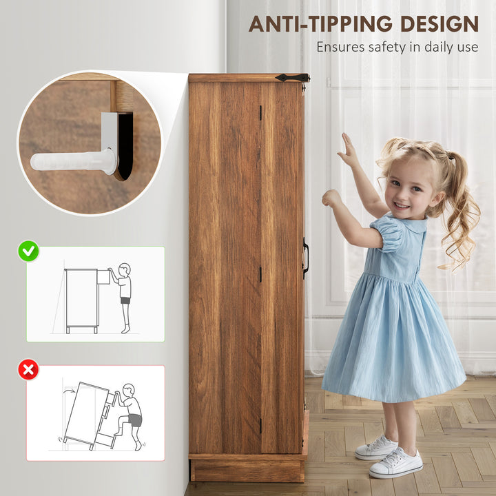 HOMCOM 47" Kitchen Pantry Storage Cabinet, Farmhouse Kitchen Pantry Cabinet with Adjustable Shelves and Door Shelves, Black