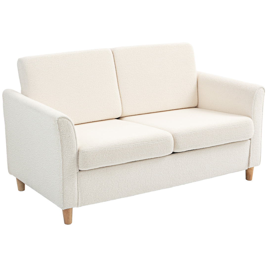 HOMCOM 2-Seat Sofa Two-Seater Couch with Armrests and Wood Legs for Living Room, Bedroom, Dark Grey