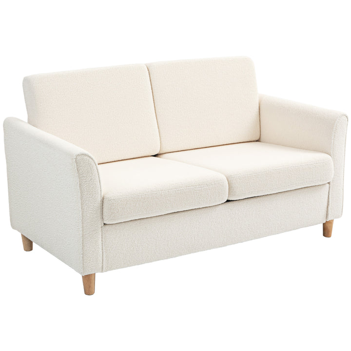 HOMCOM 2-Seat Sofa Two-Seater Couch with Armrests and Wood Legs for Living Room, Bedroom, Dark Grey