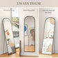 HOMCOM Arched Standing Mirror, 64" x 20" Full Length Mirror, Free Standing or Wall Mounted for Living Room, Bedroom, Black