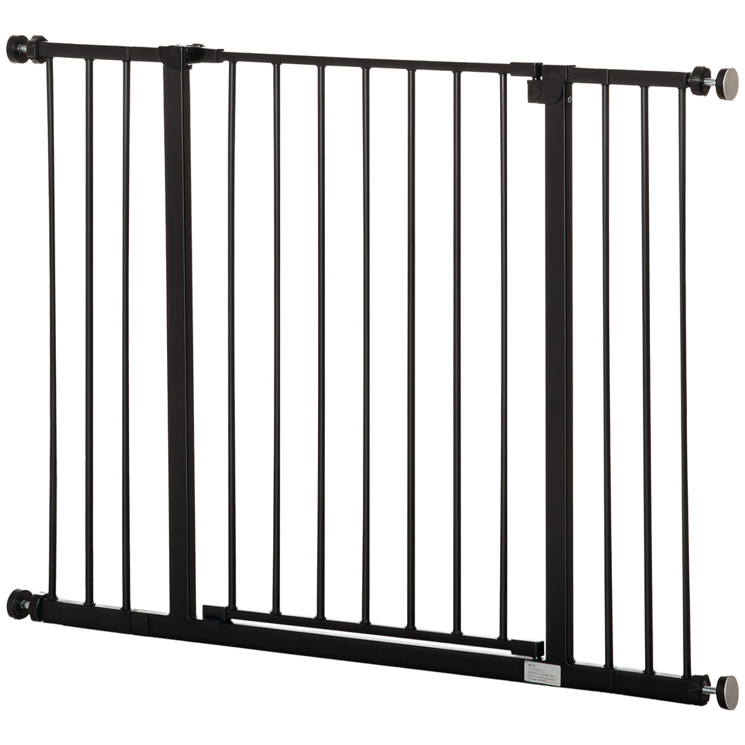 PawHut Pressure Fit Dog Gate Pet Barrier for stairs doorway, 29.9''- 42.1'' Width Black