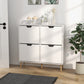 HOMCOM Shoe Storage Cabinet with 4 Flip Drawers and Adjustable Shelf, Shoe Cabinet for 8-16 Pairs of Shoes, Natural