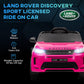 Qaba Land Rover Discovery Sport Licensed 12V Ride on Car w/ Remote, Soft Start, LED Lights, Music Horn, White