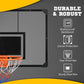 Soozier Wall Mounted Basketball Hoop with 43'' x 30'' Shatter Proof Backboard, for Indoor and Outdoor, Black