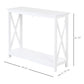 HOMCOM 40" Console Table, 2 Tier X-Design Narrow Entryway Table with Storage Shelf for Behind Couch, Living Room, Hallway, White