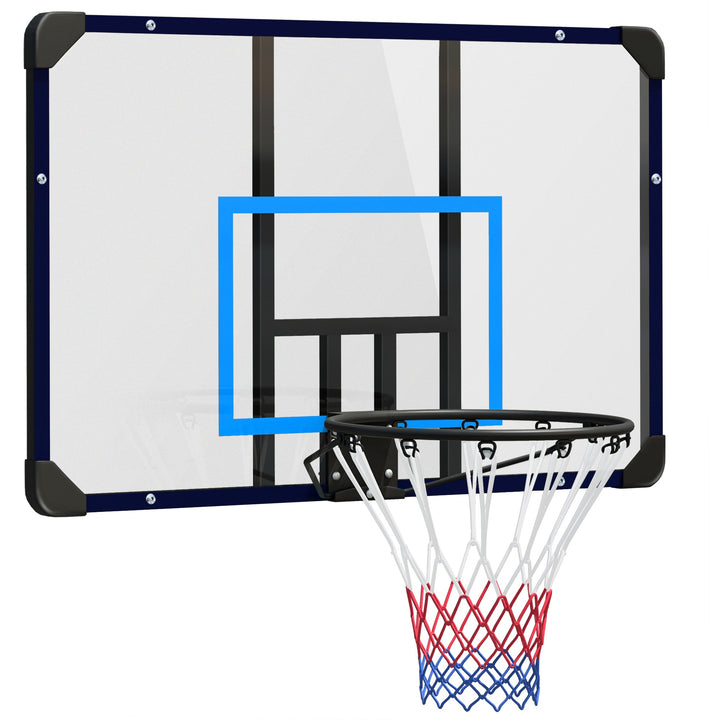 Soozier Wall Mounted Basketball Hoop, Mini Hoop with 45" x 29" Shatter Proof Backboard, Durable Rim and All-Weather Net for Indoor and Outdoor Use