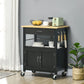 HOMCOM Kitchen Cart, Utility Trolley, Small Kitchen Island with Storage Drawer & Side Hooks for Dining Room, White