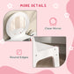 Qaba Kids Vanity Set, Dual-Use Dressing Table with Removable Tri-Folding Mirror and Drawer, for Ages 3-8, Pink