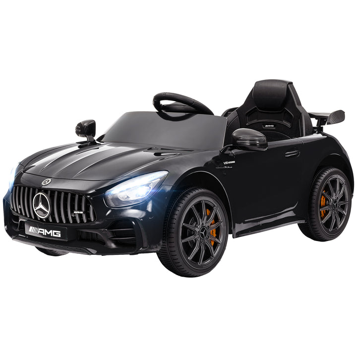 Qaba Mercedes-Benz AMG GTR Licensed 12V Battery Powered Kids Electric Car w/ Remote, Soft Start, Lights, Music Horn, Black