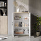 HOMCOM Modern Storage Cabinet with Doors and Adjustable Shelf for Kitchen, Living room, 23.6" x 11.8" x 35.4", White
