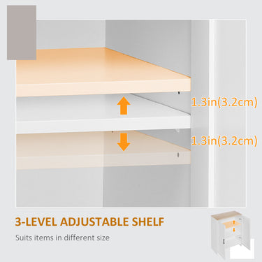 HOMCOM Modern Storage Cabinet with Doors and Adjustable Shelf for Kitchen, Living room, 23.6" x 11.8" x 35.4", White