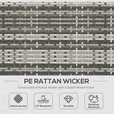 Outsunny 7pc Garden Wicker Sectional Set w/ Tea Table Patio Rattan Lounge Sofa Outdoor Deck Furniture Blue