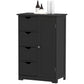 kleankin Bathroom Storage Cabinet, Floor Cabinet with Adjustable Shelf and 4 Drawers, Side Cabinet for Washroom, White