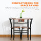 HOMCOM Dining Table Set of 3, Oval Kitchen Table and Chairs with Storage Shelf for Small Space, Dining Room, Natural