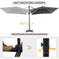 Outsunny 8' x 8' Square Patio Hanging Offset Umbrella with 360Â° Rotation, Aluminum Outdoor Cantilever Parasol with Crank & Tilt, Sun Canopy Shelter with Cross Base, Dark Blue