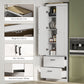 HOMCOM 67" Tall Kitchen Pantry Storage Cabinet, Kitchen Pantry Cabinet with Doors, Drawers and Adjustable Shelves, Cream White