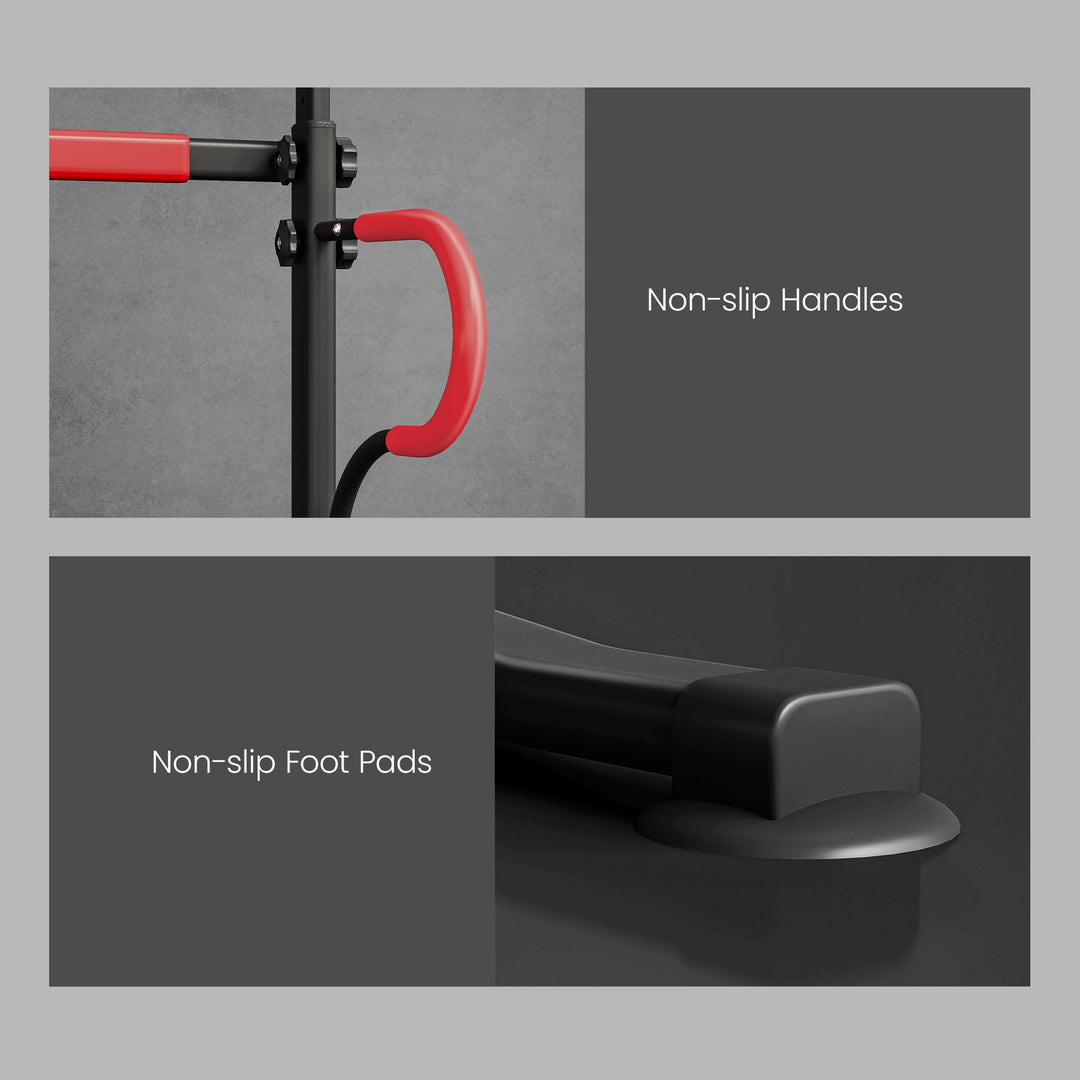 Soozier Power Tower Pull Up Bar Dip Station for Home Office Gym Multi-Function Workout Equipment