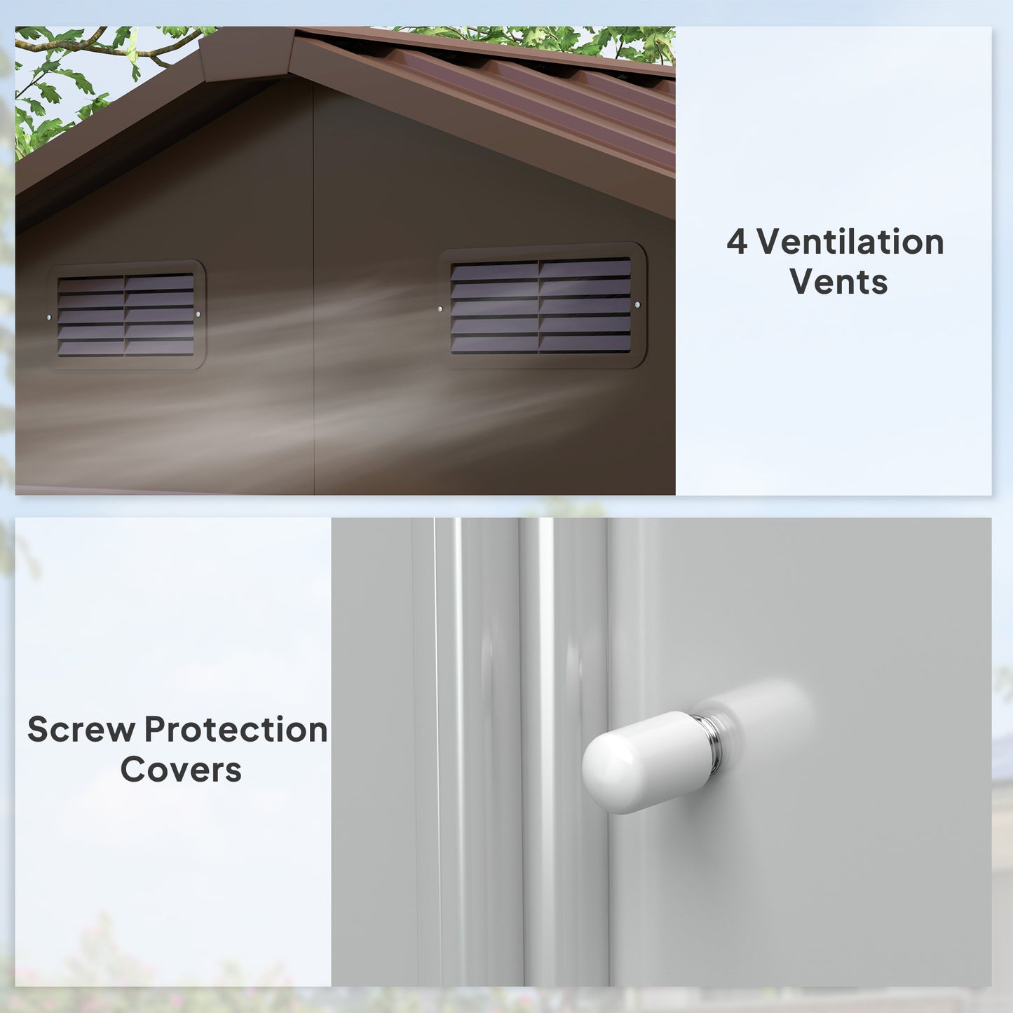 Outsunny 7.7' x 6.5' Outdoor Metal Garden Shed House Hut Gardening Tool Storage with Ventilation, Light Grey