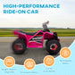 Aosom 6V Quad Kids Electric Car with Wear-resistant Wheels, for Boys and Girls Aged 18-36 Months, Red