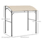 Outsunny 7' x 5' BBQ Grill Gazebo Tent, Garden Grill Canopy with Steel Frame and Hooks, Outdoor Sun Shade, Beige